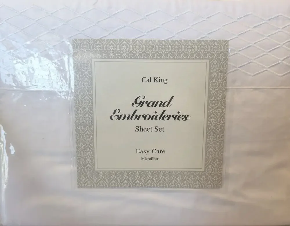 Grand Embroideries Calking Sheet Set Diamond White Brand New